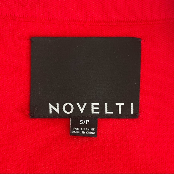 Red Long Blazer-Style Cardigan Sweater (Size S) - Picture 6 of 6